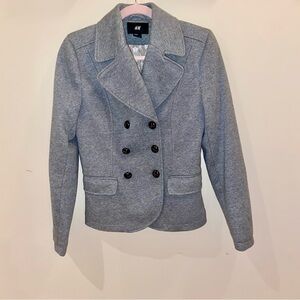 Women’s H&M Gray High Collar Peacoat Size 8